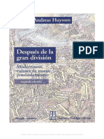 Huyssen Andreas 1986 Despues de La Gran Division PDF