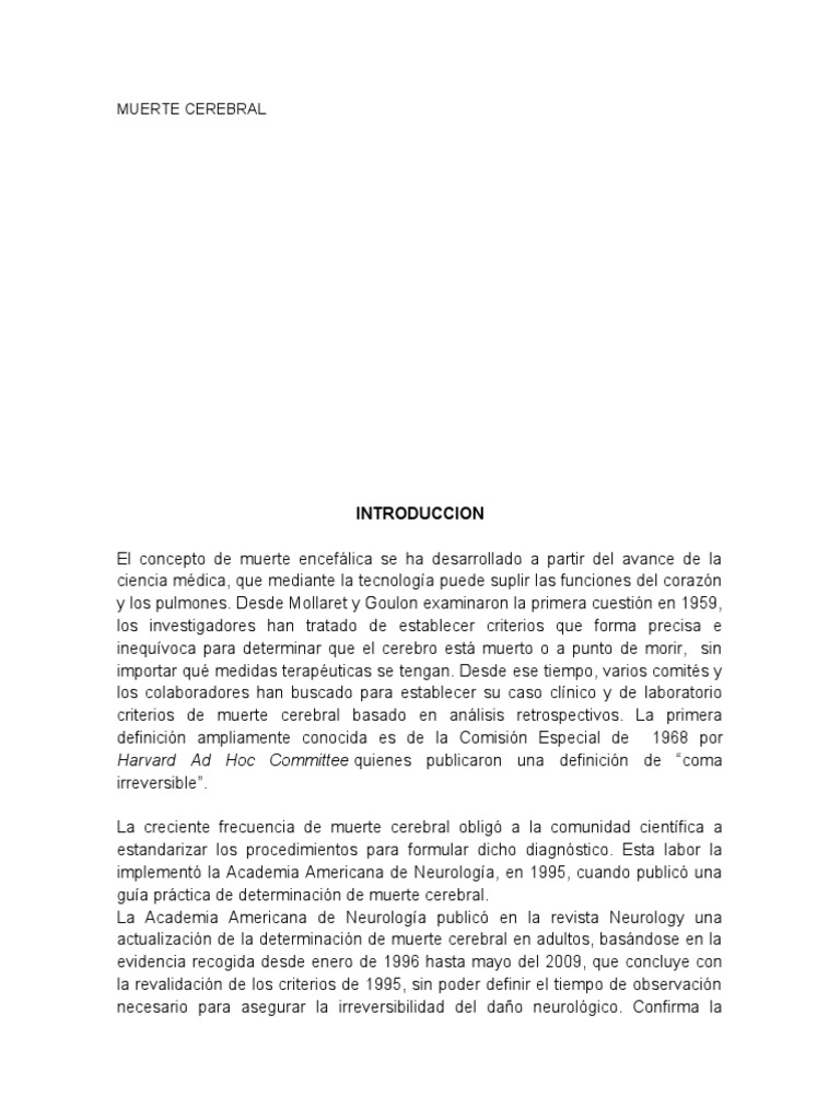 Declaracion de Muerte Cerebral | PDF | Muerte | Medicina