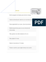 FICHA TECNICA HORNO MICROONDAS