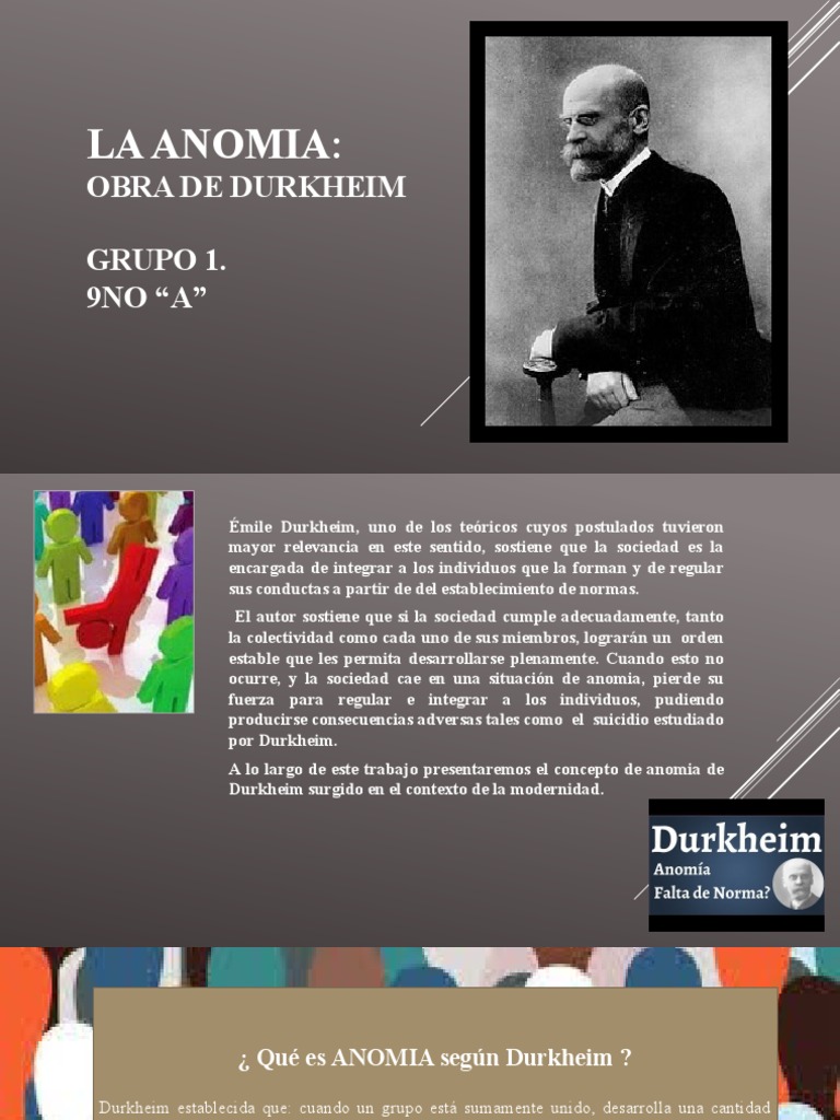 Anomia según Durkheim: Conceptos Clave | PDF | Emile Durkheim | Sociedad