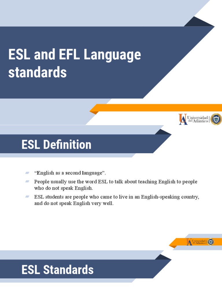 ESL and EFL Language Standards. | PDF | English As A Second Or Foreign ...