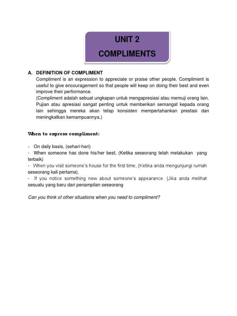Understanding Compliments and Responses | PDF