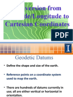 Conversion From Latitude/Longitude To Cartesian Coordinates