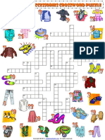 Clothes and Accessories Crossword Puzzle Worksheet For Kids PDF