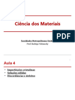 CDM - Aula - 4 - Imperfeições Cristalinas