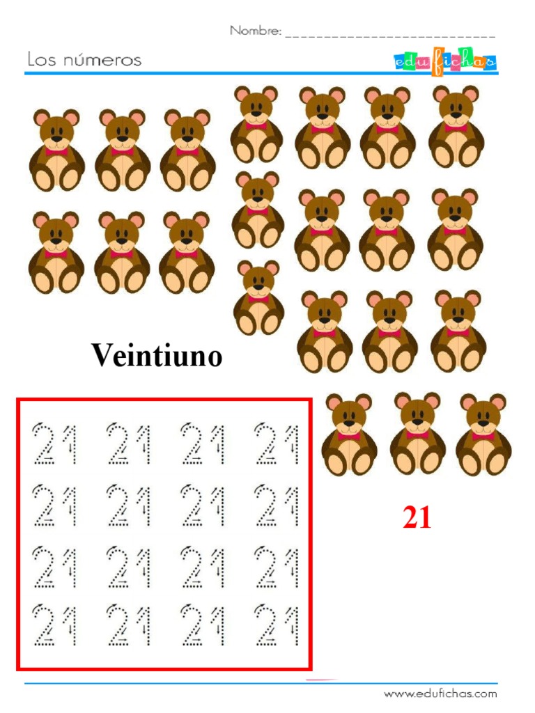 Fichas de Numeros - Edufichas | PDF