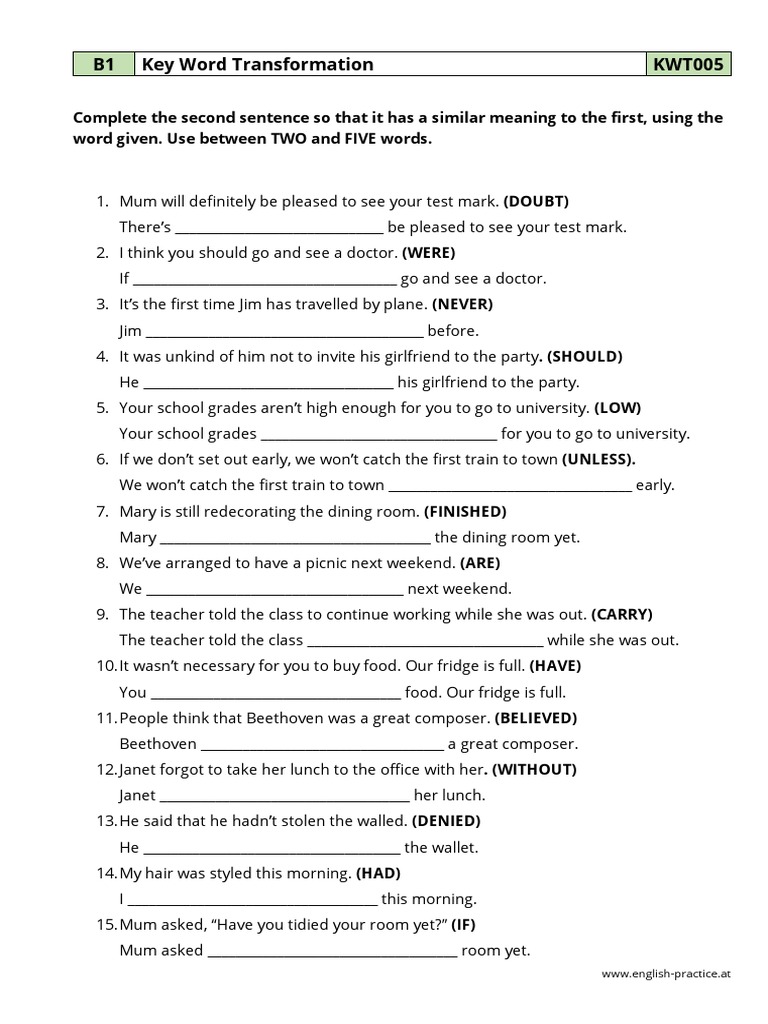 5 Key-Word-Transformation PDF | PDF
