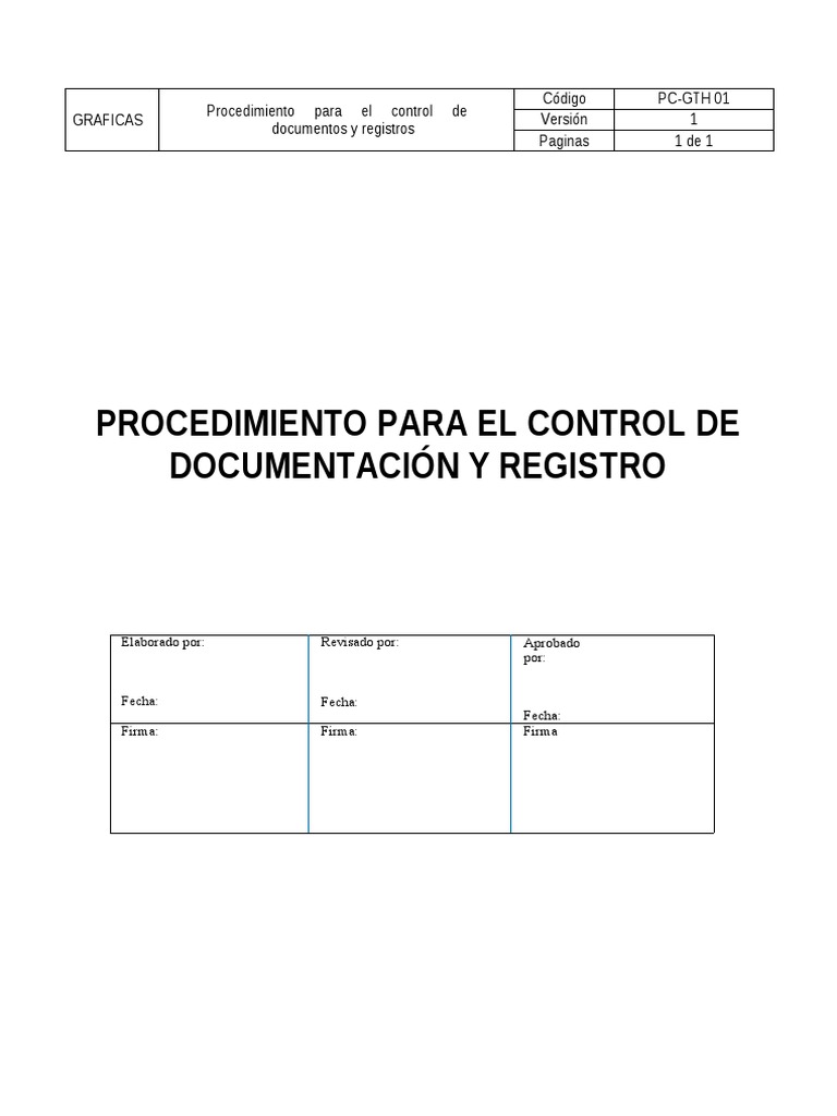 Control de Documentos y Registros SIGC | PDF | Sistema de manejo de ...