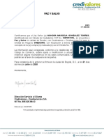 Paz Y Salvo Credinalga PDF