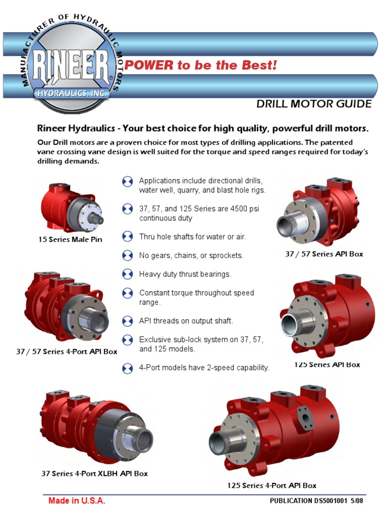 Powerful Choices A Guide to Rineer Hydraulics' Drill Motor Lineup for