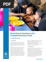 Nutritional Guidance For Complementary Food: 1.1 Purpose