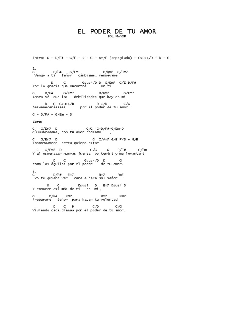 El Poder De Tu Amor Varios Tonos Pdf Ocio Deportes