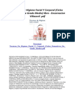 Tecnicas de Higiene Facial Y Corporal (Ciclos Formativos de Grado Medio)