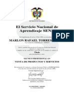 Marlon Torres Certificado Sena