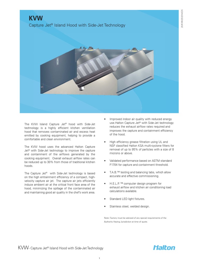 Capture Jet Island Hood With Side-Jet Technology | PDF | Duct (Flow ...