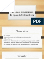 The Local Government in Spanish Colonial Era