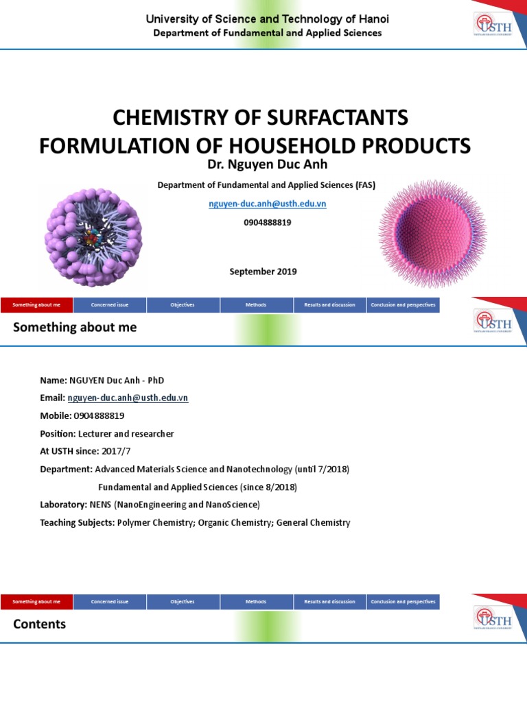 Chemistry of Surfactants | PDF | Surfactant | Surface Tension