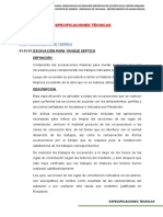 Especificaciones Técnicas: 01. Tanque Septico