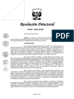 Resolución Directoral No054 - 2020-TP/DE aprueba lineamientos para actividades de intervención inmediata