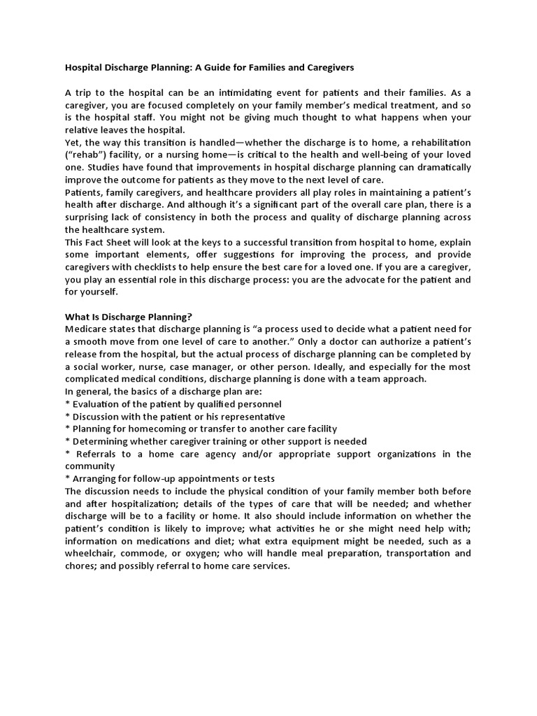 Reading Hospital Discharge Planning | PDF | Hospital | Patient