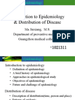 Introduction To Epidemiology & Distribution of Disease