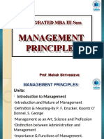 Integrated MBA III Sem Management Principles
