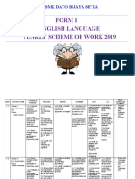 Form 1 English Language Yearly Scheme of Work 2019: SMK Dato Bijaya Setia