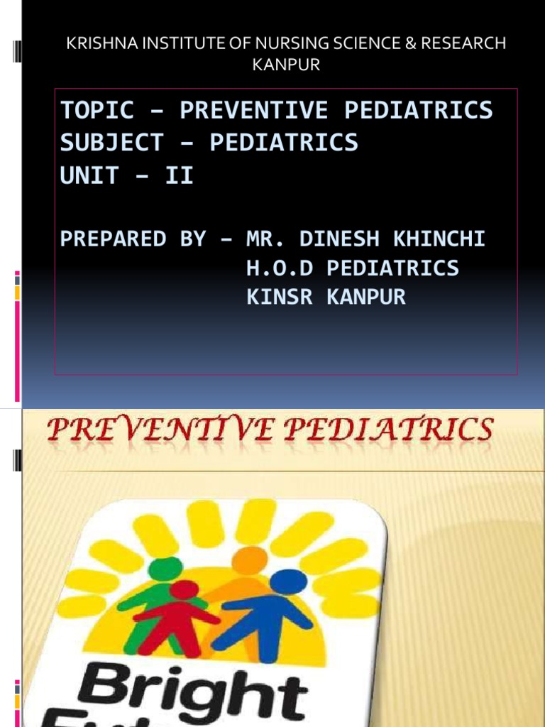 Topic Preventive Pediatrics Subject Pediatrics Unit Ii PDF
