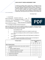 Training and Capacity Needs Assessment Form