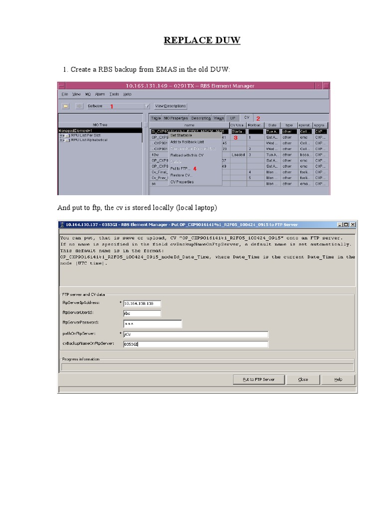 DUW Upgrade and Backup Procedure | PDF | File Transfer Protocol | Backup