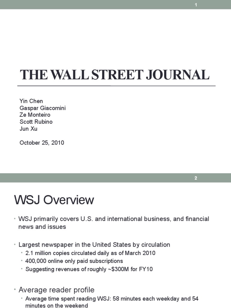 The WALL STREET JOURNAL | PDF | The Wall Street Journal | Newspapers