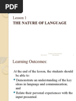 Lesson 1 - The Nature of Laguage