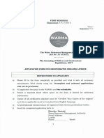 Application form for licencing of drillers