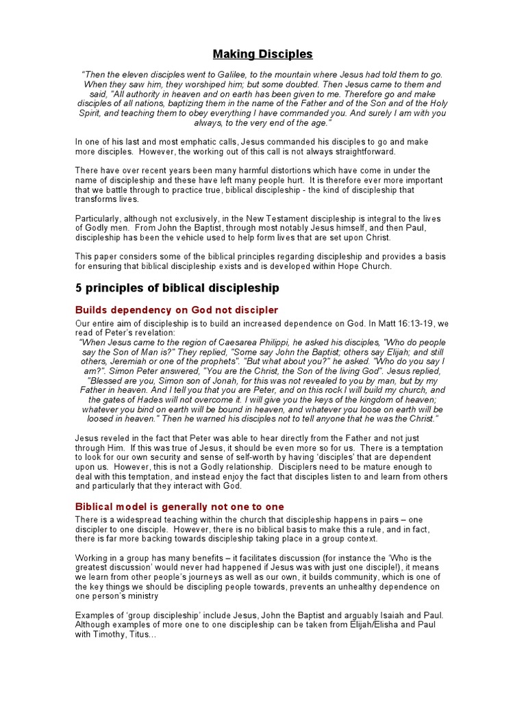 Paper On Discipleship-1 | PDF | Disciple (Christianity) | John The Baptist
