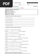 Simple Past 55 Questions Worksheet PDF