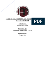 Scale of Measurement and Presentation of Statistical Data Submitted To