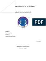Comsats University, Islamabad: Subject: Communication Skills