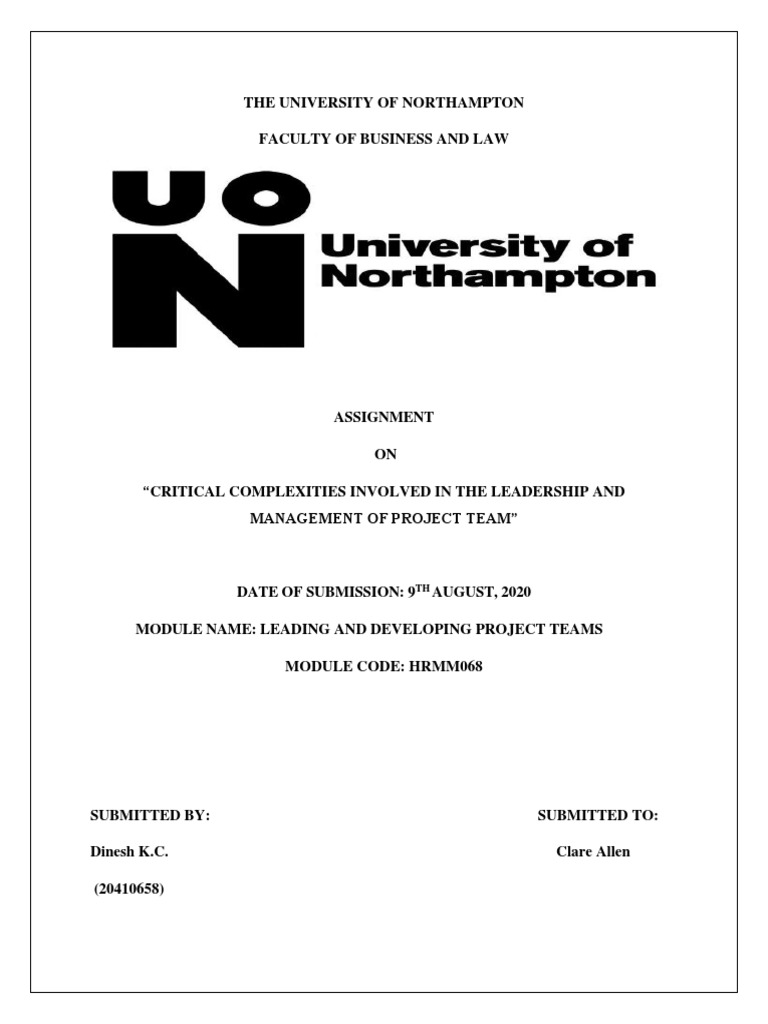 Involved in The Leadership and Management of Project Team | PDF ...