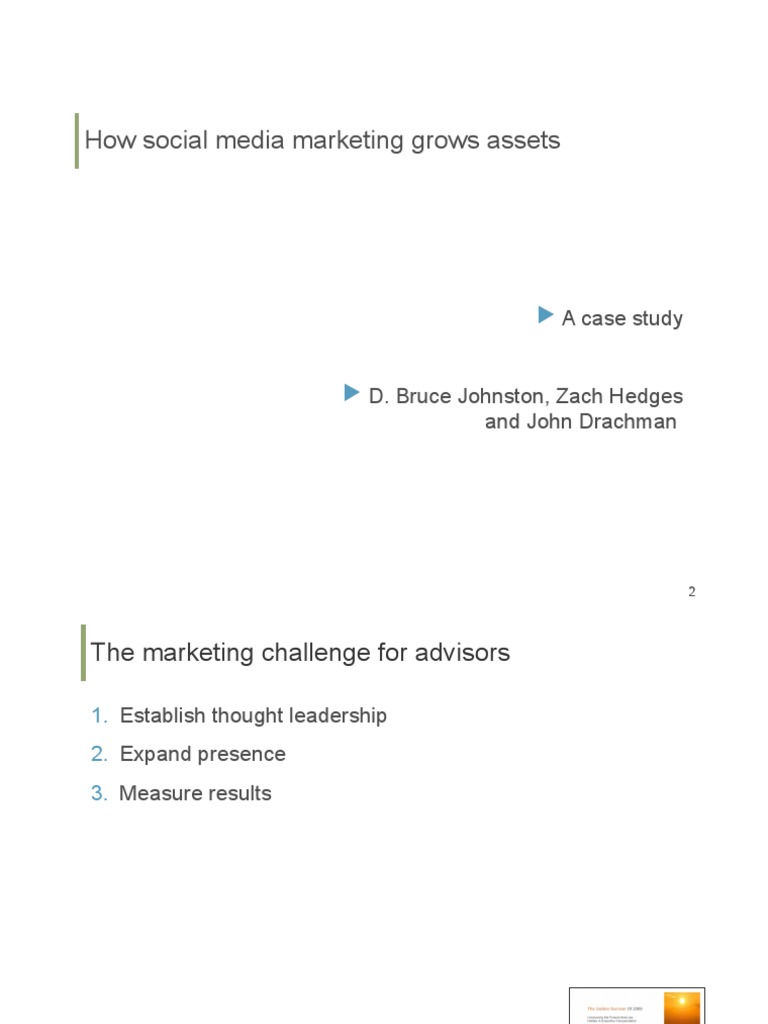 How Social Media Marketing Grows Assets: A Case Study | PDF | Marketing ...