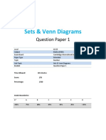 Sets & Venn Diagrams Question Paper 1