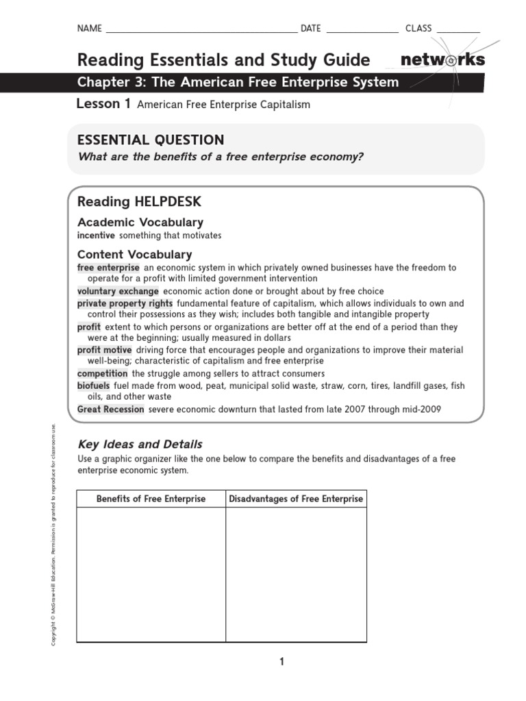 Study Guide 3 Lesson 1 PDF | PDF | Capitalism | Competition
