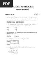 Alternating Current Mcqs PDF