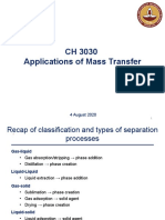 CH 3030 Applications of Mass Transfer: 4 August 2020