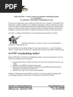 What's the Point - No More (Software Development) Methodology Wars