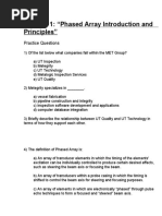 Chapter 1: "Phased Array Introduction and Principles": Practice Questions