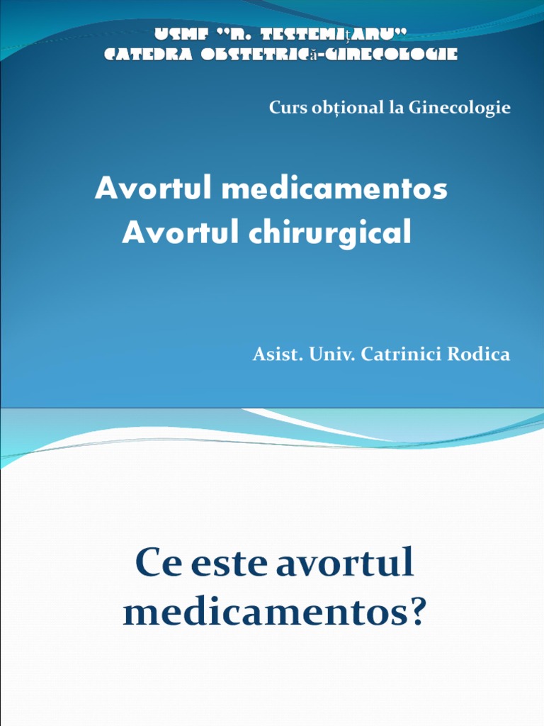 Avortul Medicamentos Si Chirurgical | PDF