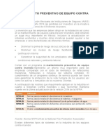 Mantenimiento Preventivo de Equipo Contra Incendio