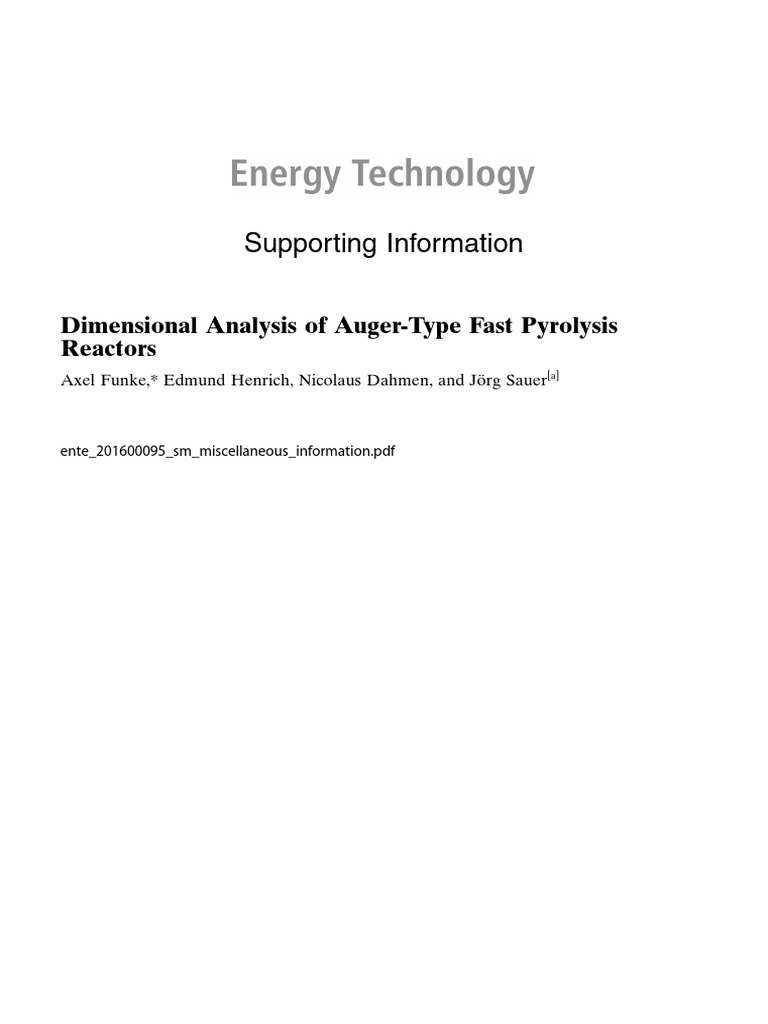 Auger Reactor Fast Pyrolysis Analysis | PDF | Heat Transfer | Heat