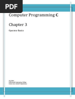 Computer Programming C: Operator Basics