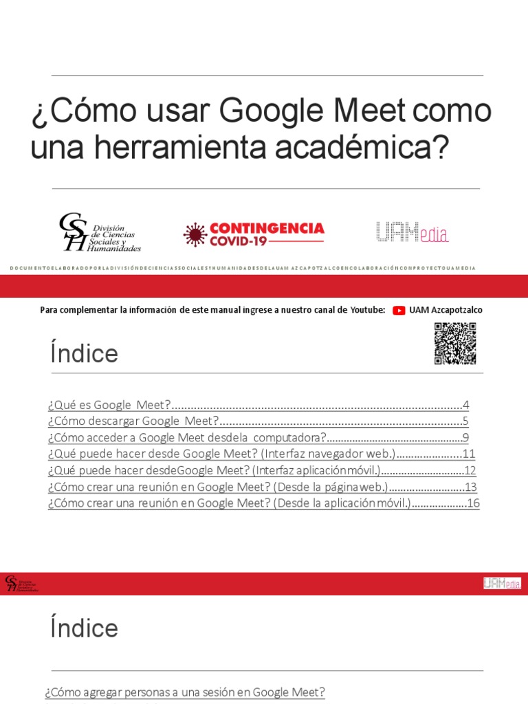 Manual Google Meet DCSH PDF | PDF | Videotelefonía | Aplicación movil
